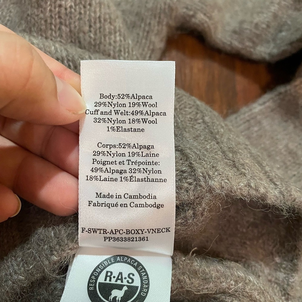 Everlane NWT High V Cropped Cardigan In Alpaca Taupe Melange XS - Picture 12 of 14
